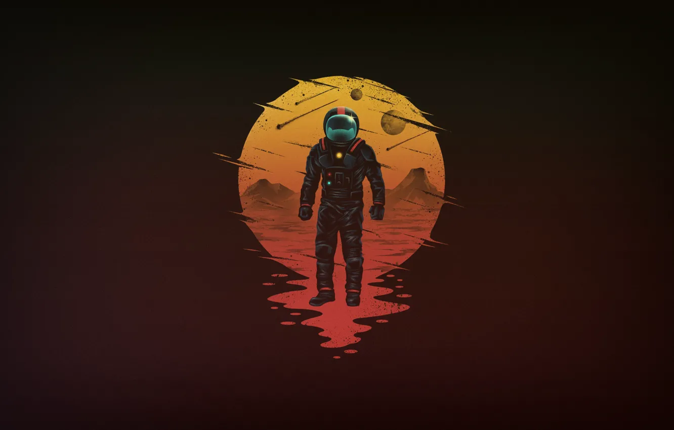 Photo wallpaper minimalism, astronaut, the suit, art, space, art, astronaut, space opera