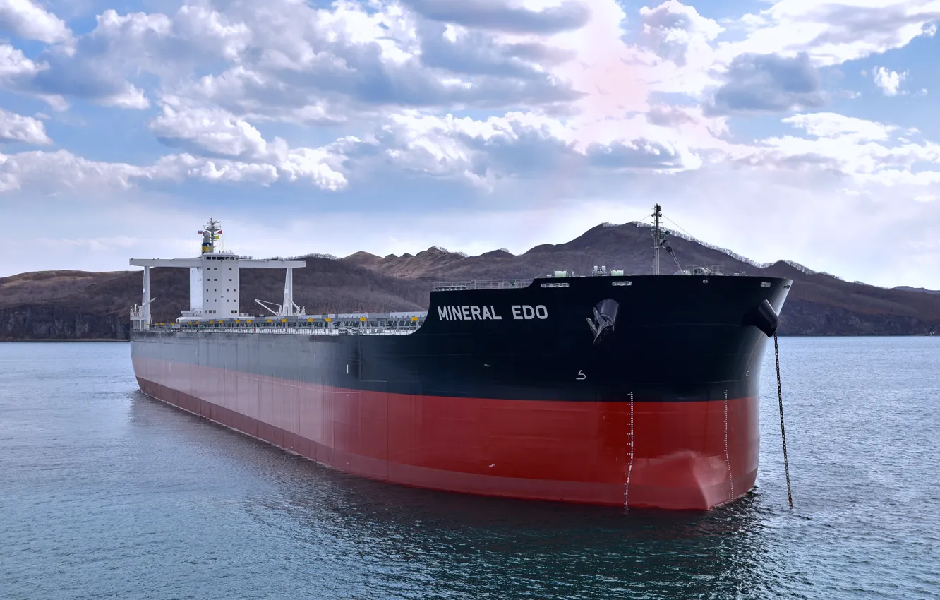 Photo wallpaper sea, the ship, sea, the cargo ship, Mineral Edo, a bulk carrier