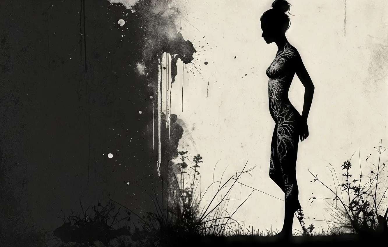 Photo wallpaper girl, woman, profile