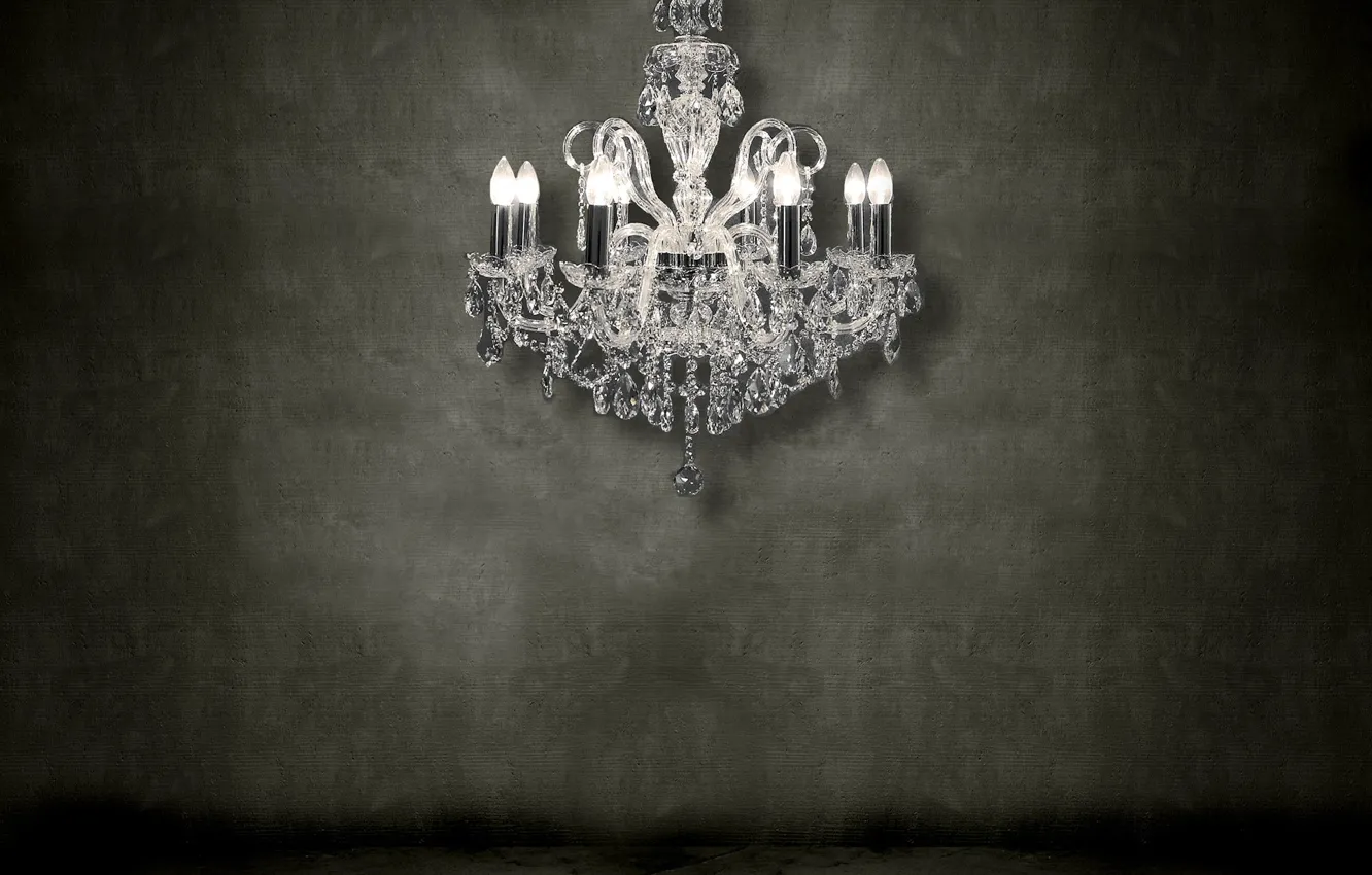 Photo wallpaper wall, chandelier, 155, crystal