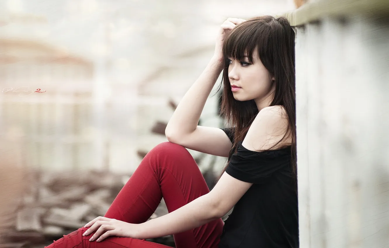 Photo wallpaper girl, style, mood, Asian
