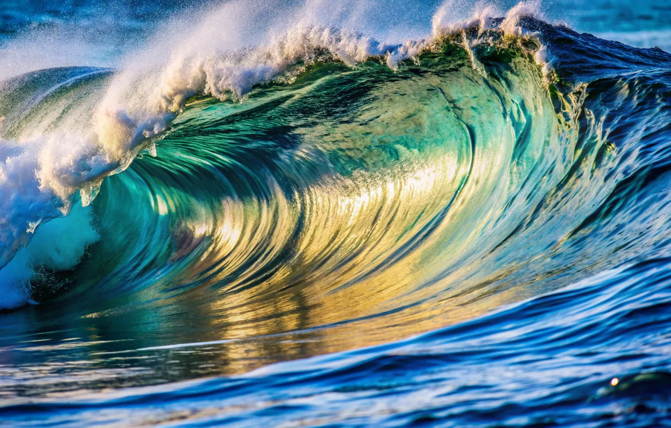 Photo wallpaper sea, wave, squirt, the ocean, beach, sea, ocean, blue
