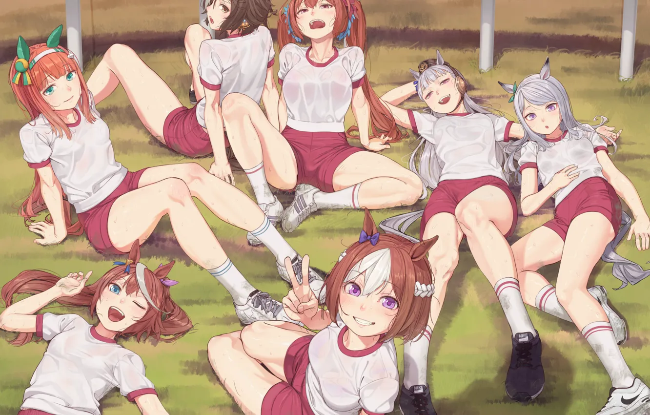 Photo wallpaper Girls, Team, Sports uniforms, Uma Musume: Pretti Derby