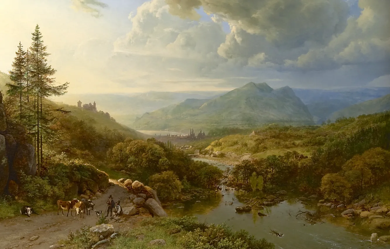 Photo wallpaper picture, painting, painting, Barend Cornelis Koekkoek, 1832