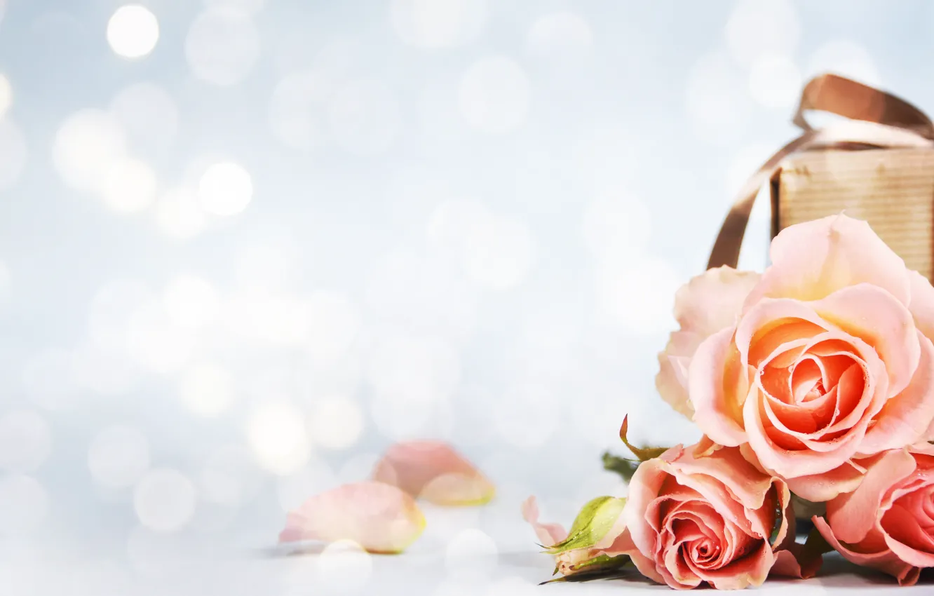 Photo wallpaper flowers, Morganval, roses, bouquet