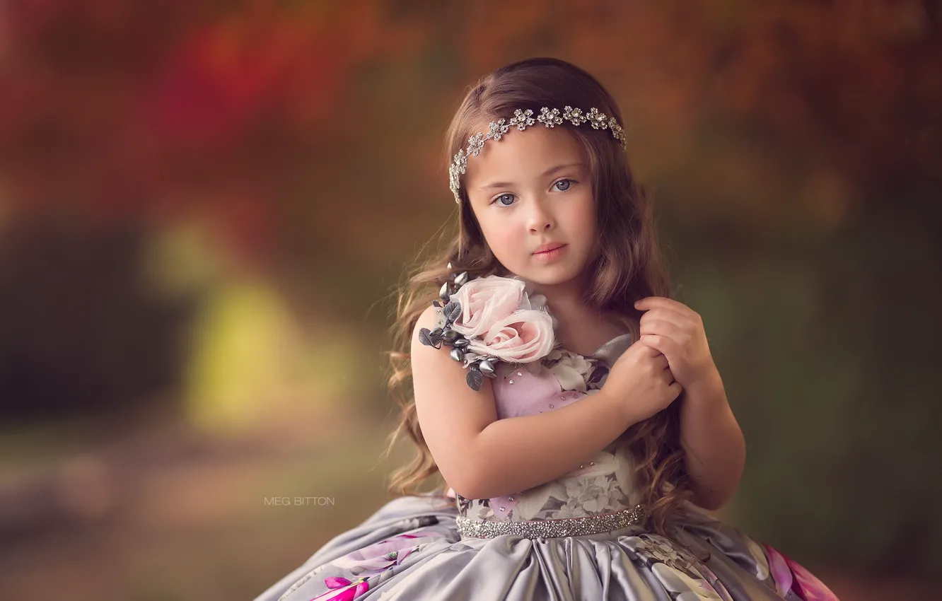 Photo wallpaper look, background, portrait, dress, girl, bokeh