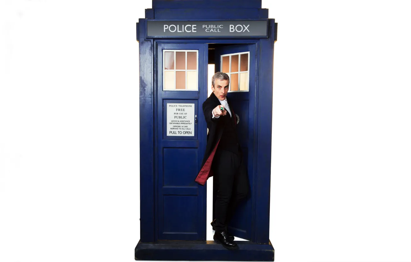 Photo wallpaper look, costume, actor, white background, male, booth, Doctor Who, Doctor Who