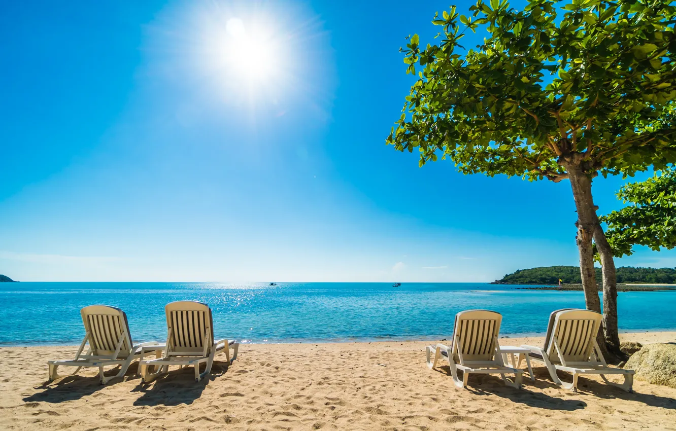 Photo wallpaper sand, sea, beach, summer, the sky, the sun, shore, summer