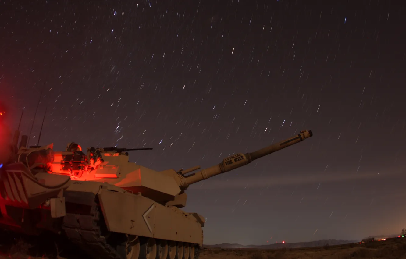 Photo wallpaper stars, night, tank