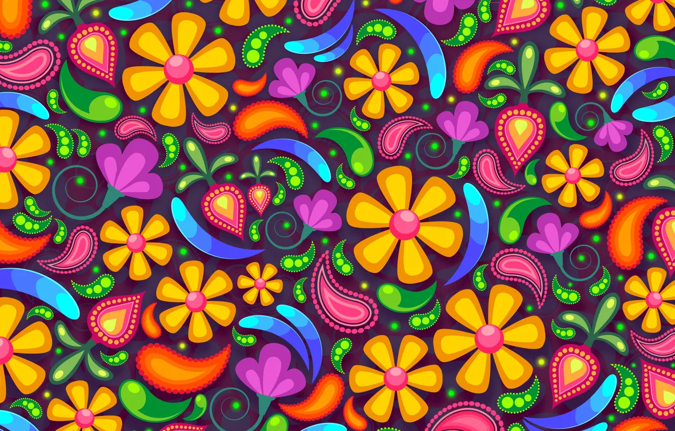 Photo wallpaper flowers, background, patterns, graphics, texture