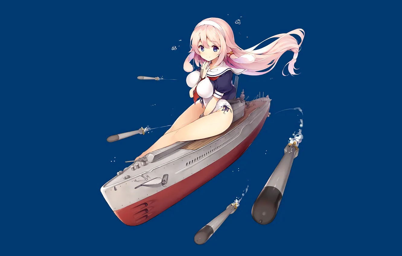 Photo wallpaper girl, sexy, pink hair, long hair, boobs, anime, blue eyes, beautiful