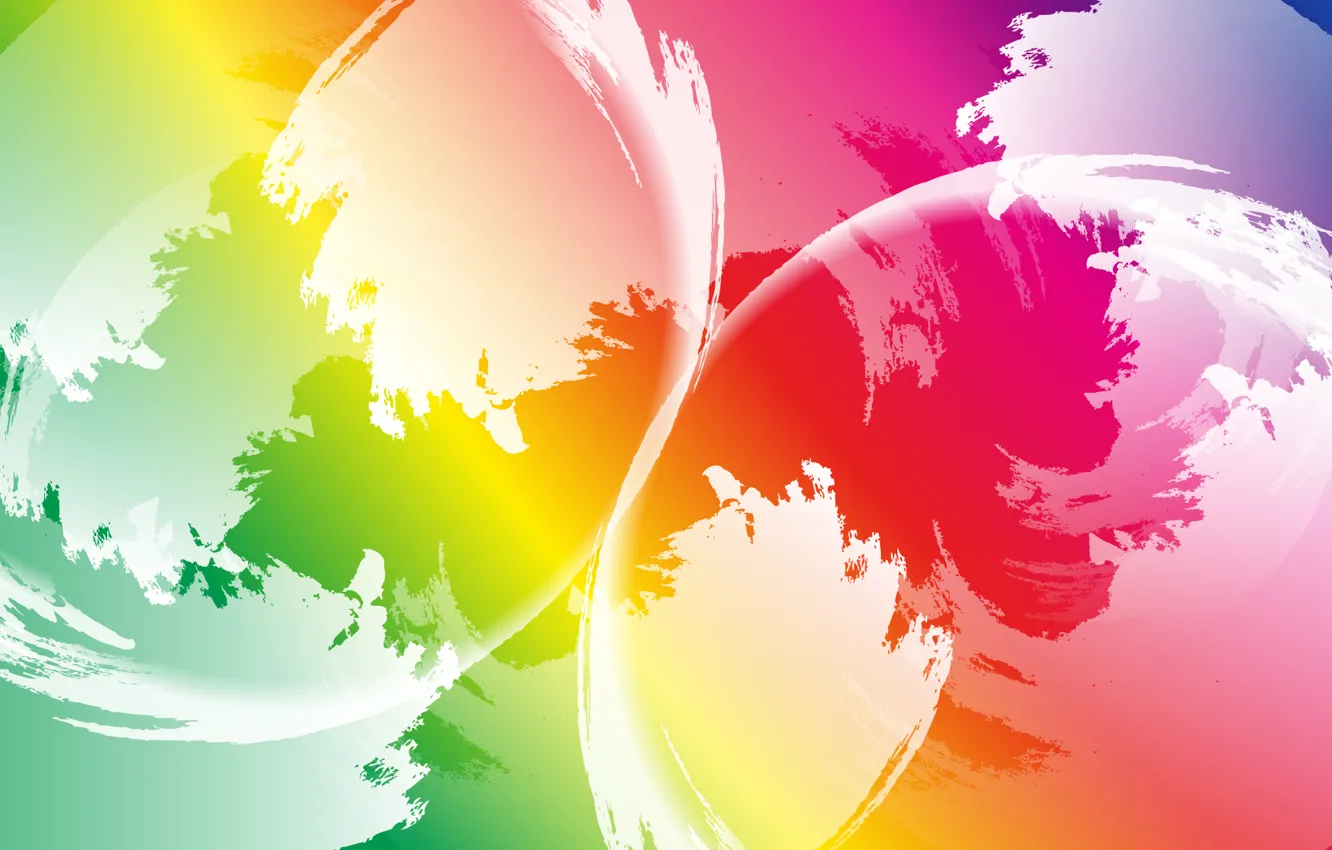 Photo wallpaper color, abstraction, balls, paint, art
