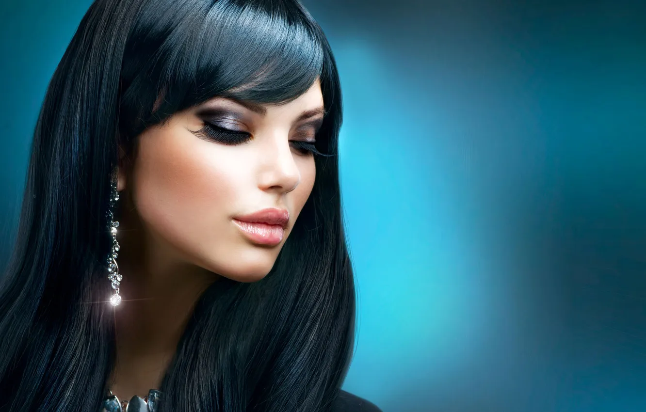 Photo wallpaper face, style, hair, earrings, makeup