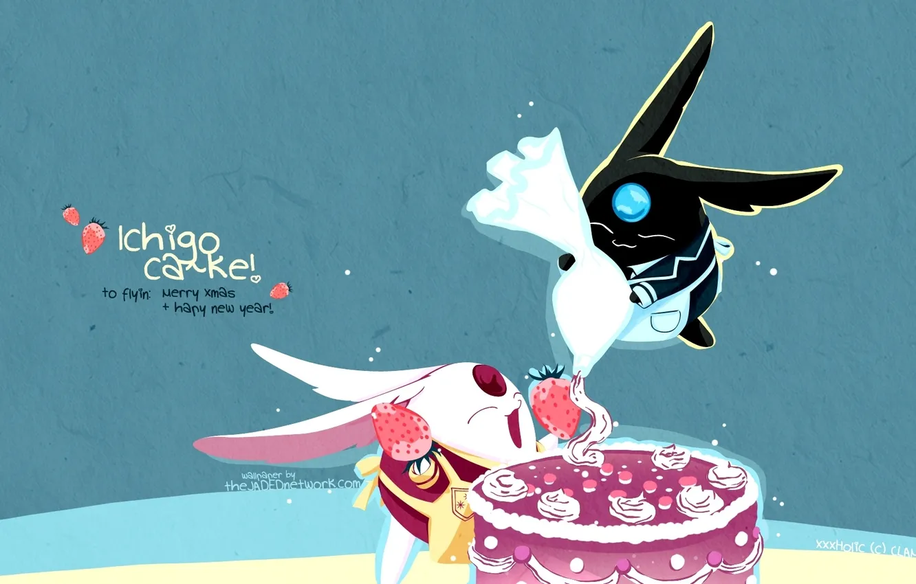 Photo wallpaper texture, cake, cake, fun, CLAMP, mokona