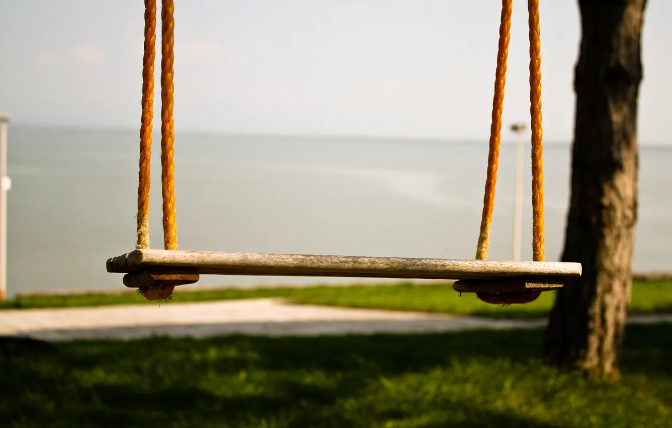 Photo wallpaper macro, Park, swing, mood, mood