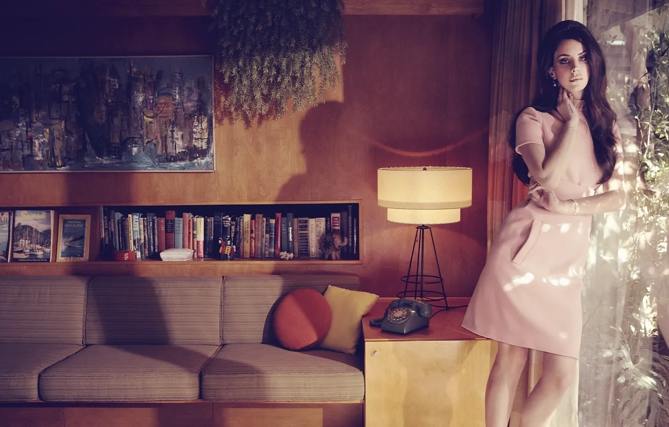 Photo wallpaper girl, room, interior, singer, Lana Del Rey