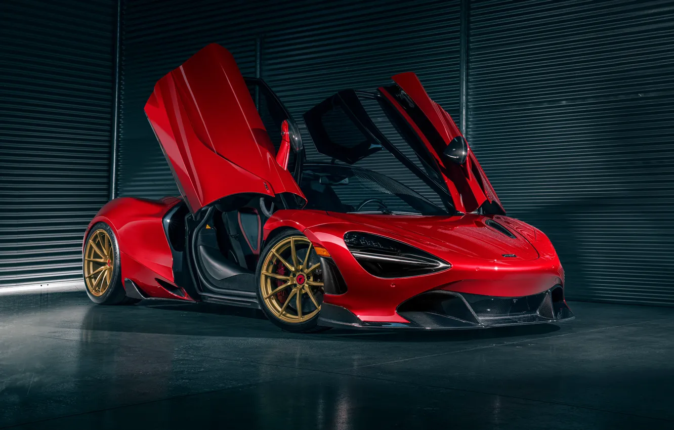 Photo wallpaper McLaren, red, Front, Side, 720S, McLaren 720S, Open Door