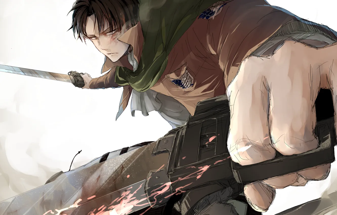 Photo wallpaper look, anime, art, guy, the invasion of the giants, attack of the titans, Shingeki no …