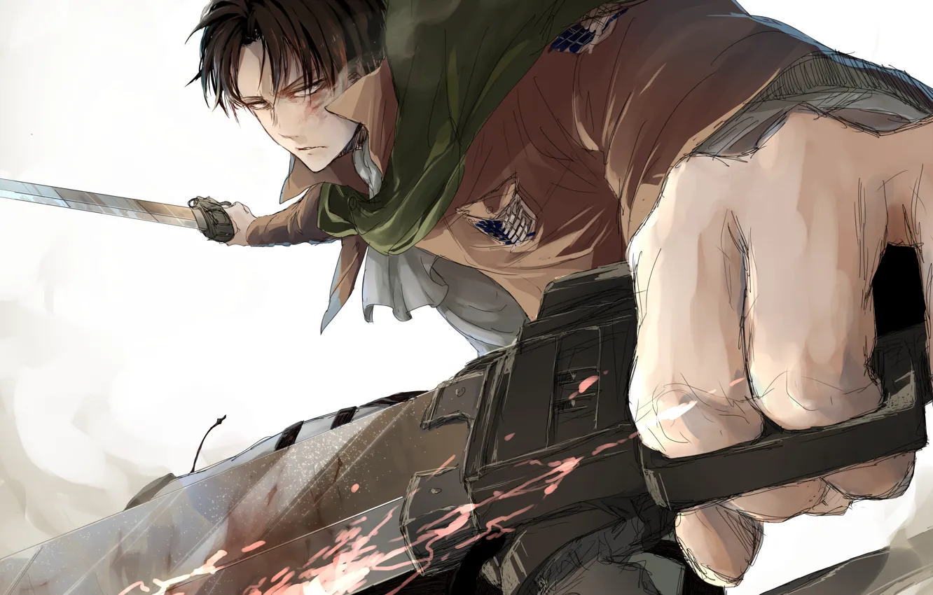 Photo wallpaper look, anime, art, guy, Shingeki no Kyojin, Attack Of The Titans, The Invasion Of The …