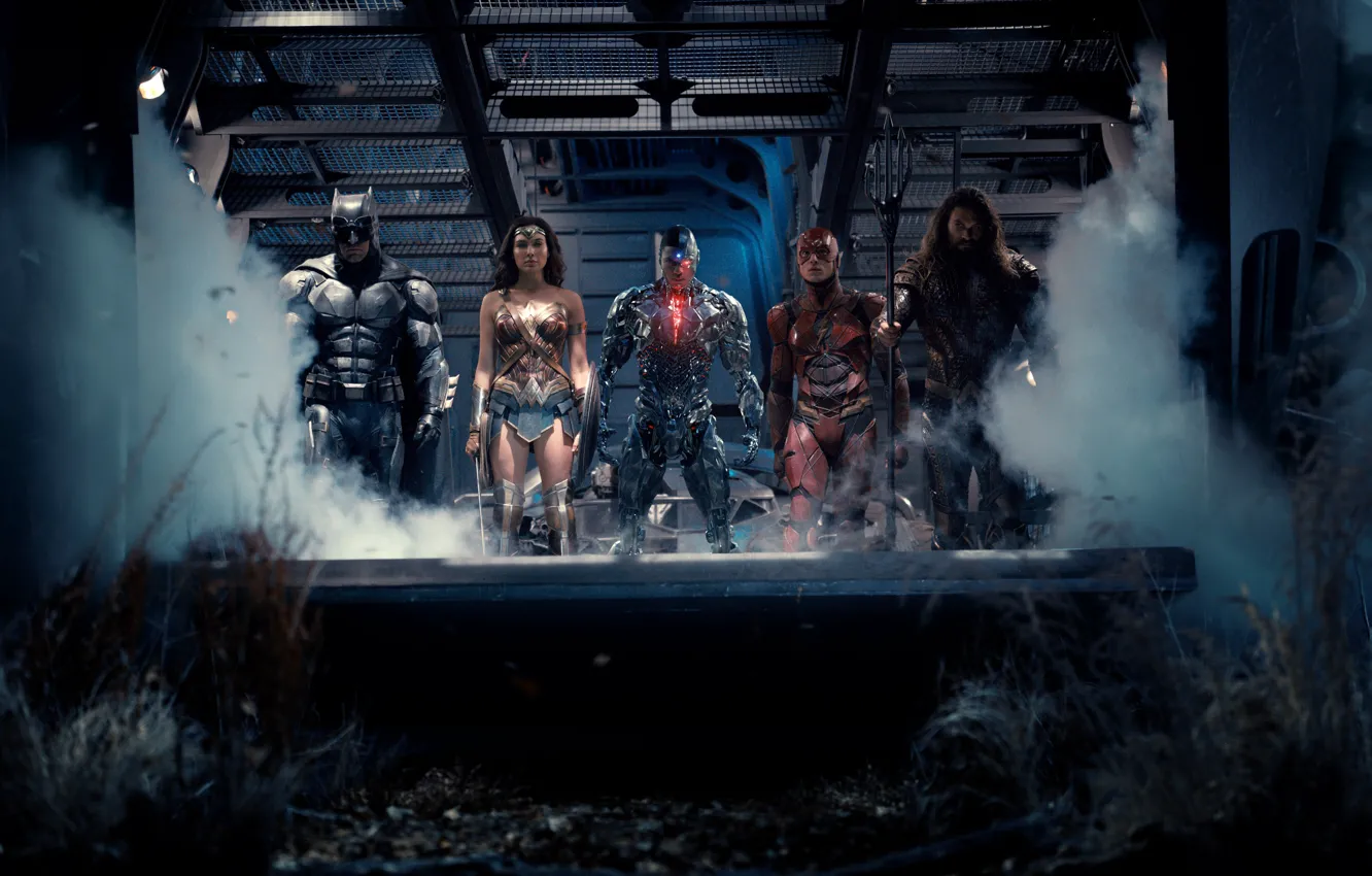 Photo wallpaper Wonder Woman, Batman, Movie, Cyborg, Flash, Aquaman, Justice League, Justice League