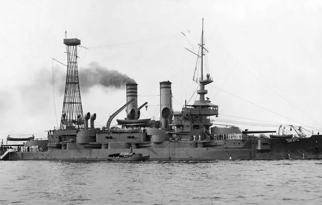 Photo wallpaper battleship, US NAVY, USS Idaho, BB-24