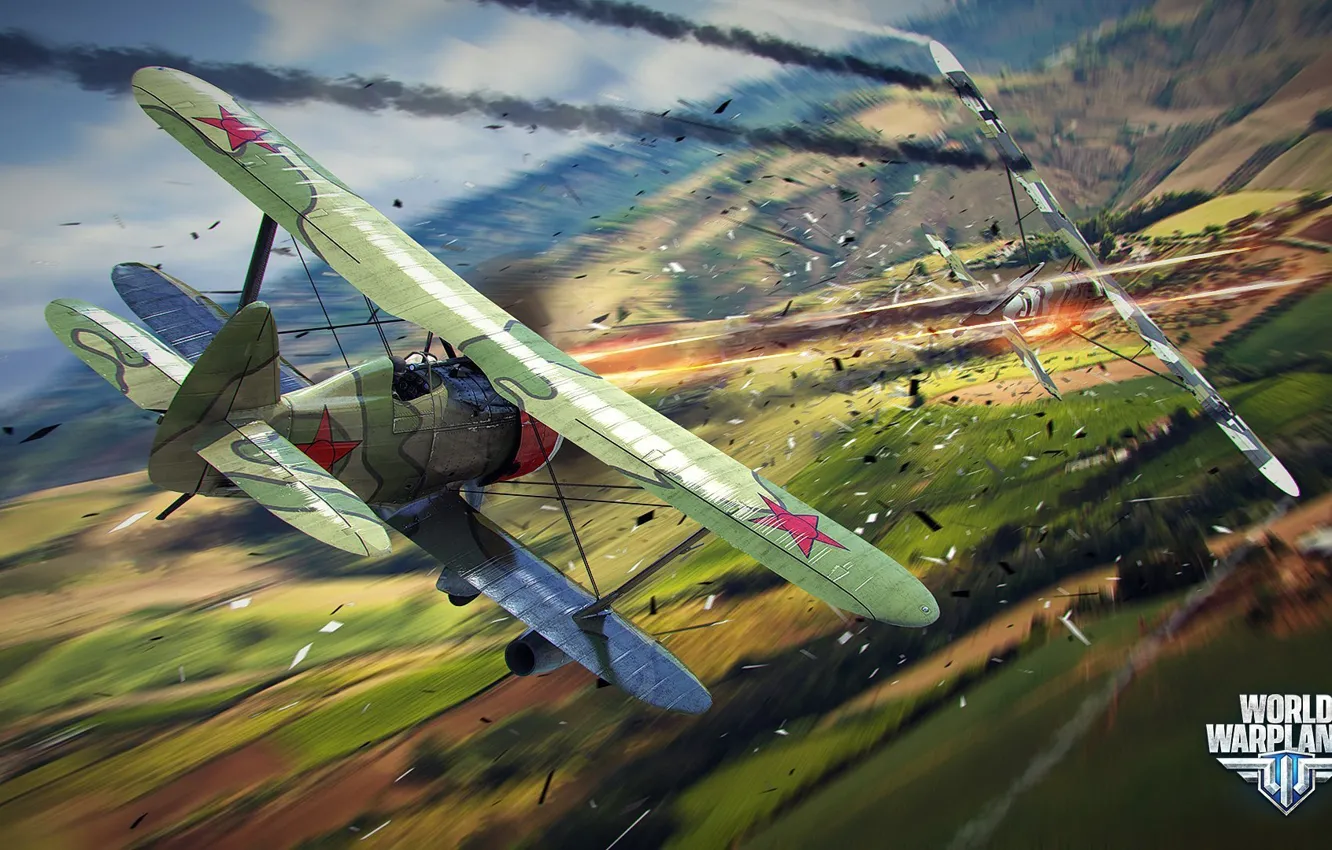Photo wallpaper battle, destruction, the plane, aviation, air, MMO, Wargaming.Net, World of Warplanes
