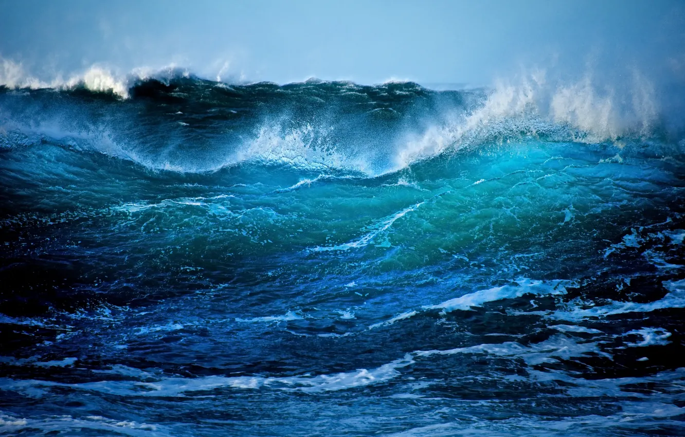 Photo wallpaper wave, the ocean, element, Northern Ireland, Northern Ireland, Antrim, Antrim