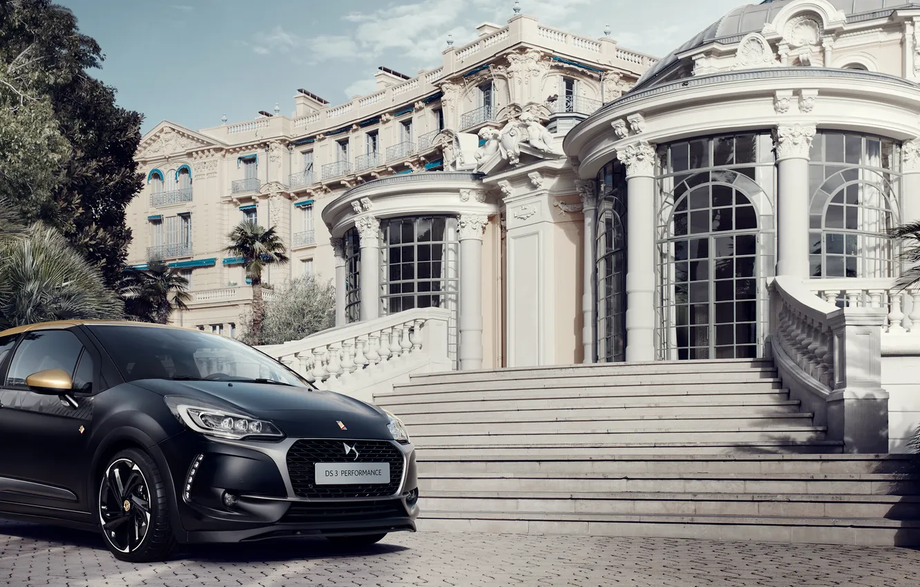 Photo wallpaper black, Citroen, Citroen, convertible, black, Cabrio, DS 3