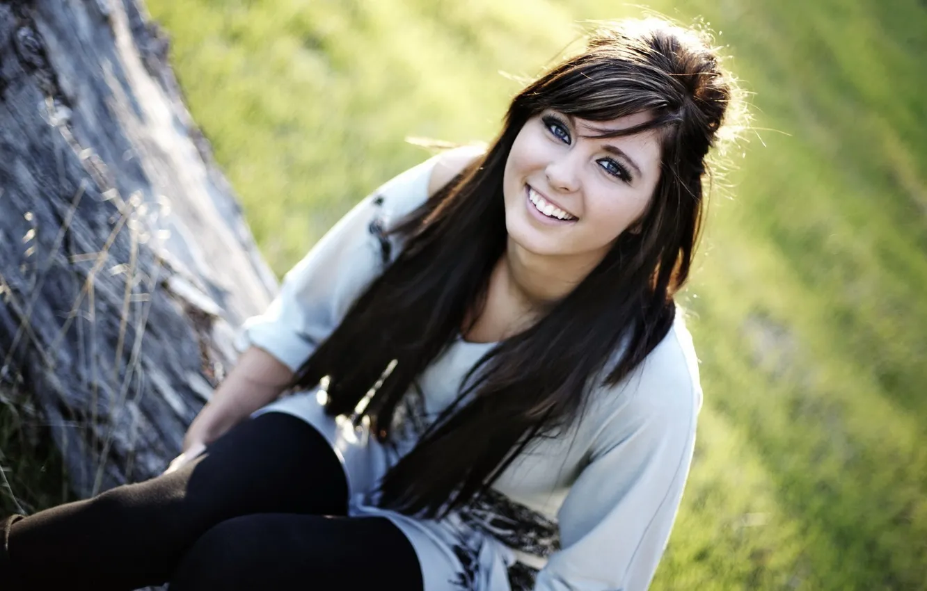 Photo wallpaper look, girl, smile