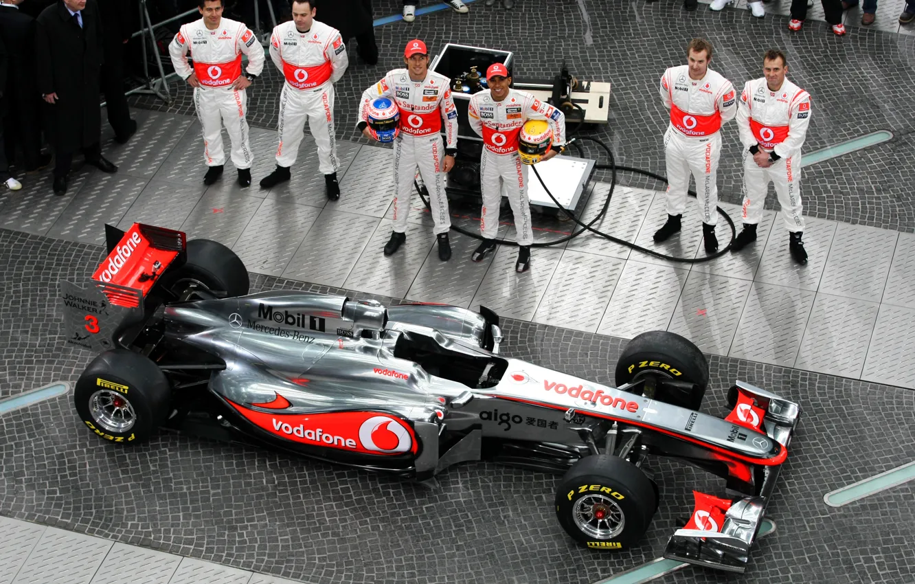 Photo wallpaper formula 1, the car, formula 1, pilots, команда Vodafone McLaren Mercedes