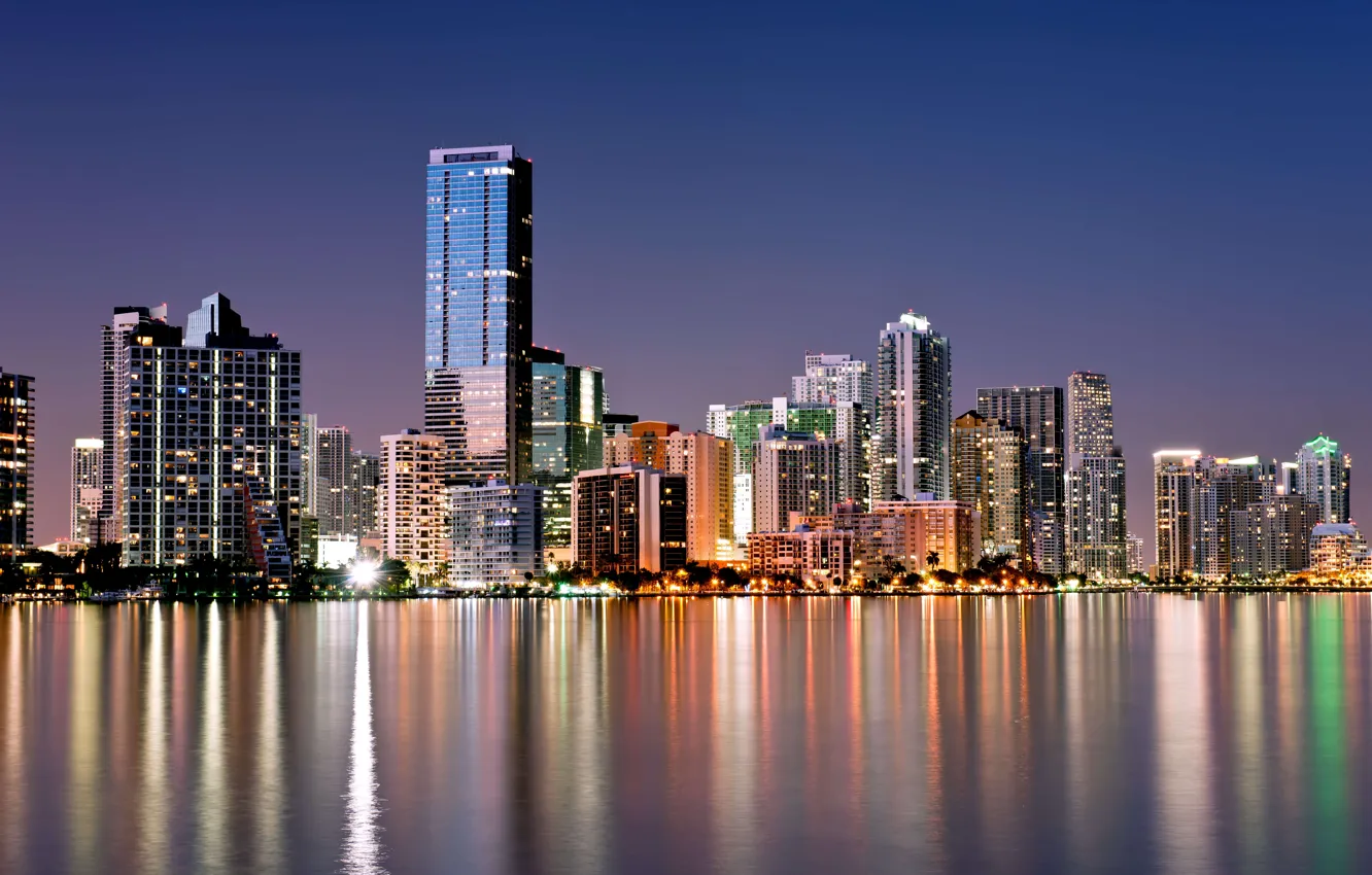 Photo wallpaper the city, the ocean, Miami
