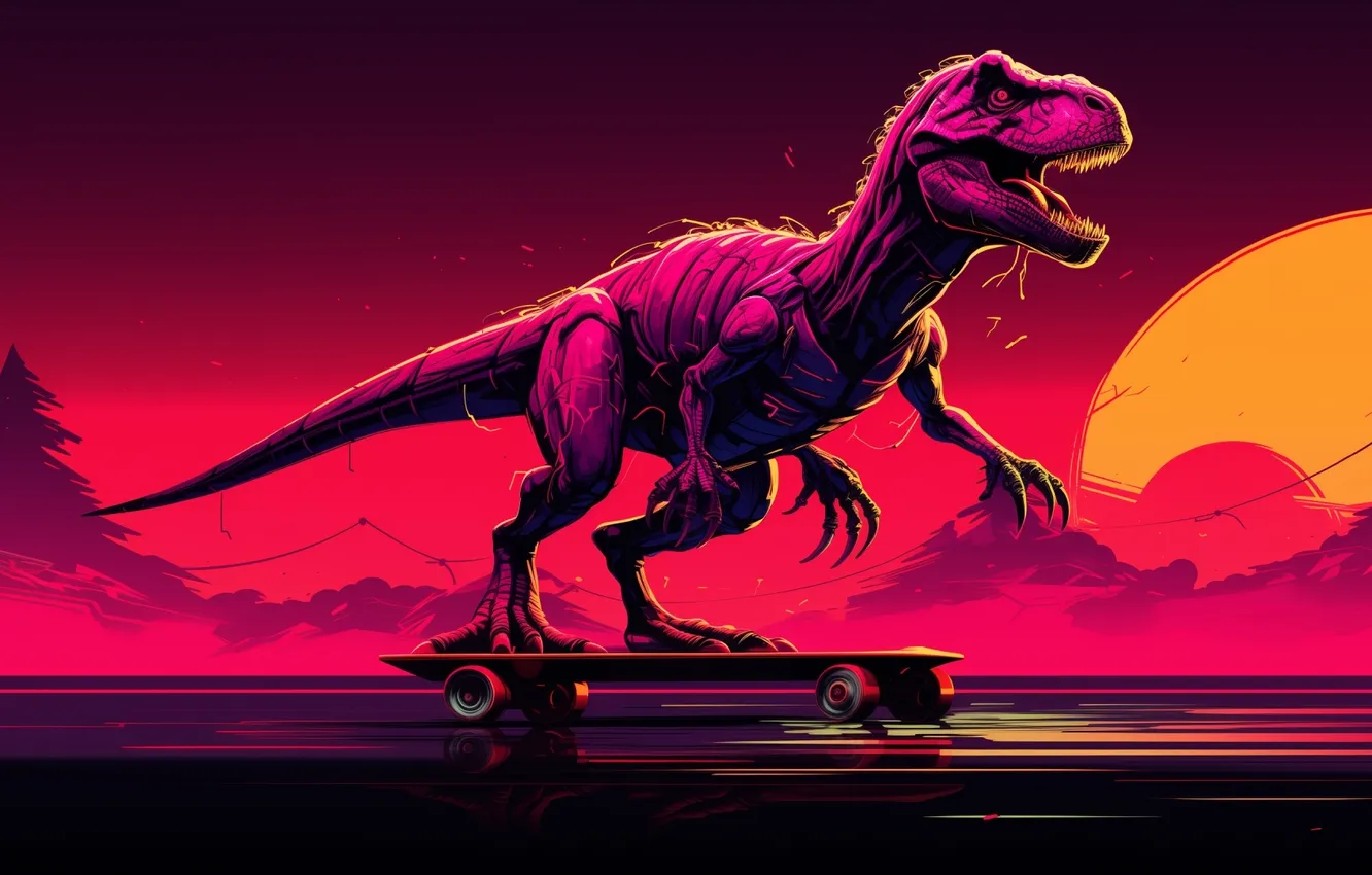 Photo wallpaper skate, miscellaneous, dinosaur, Tyrannosaurus