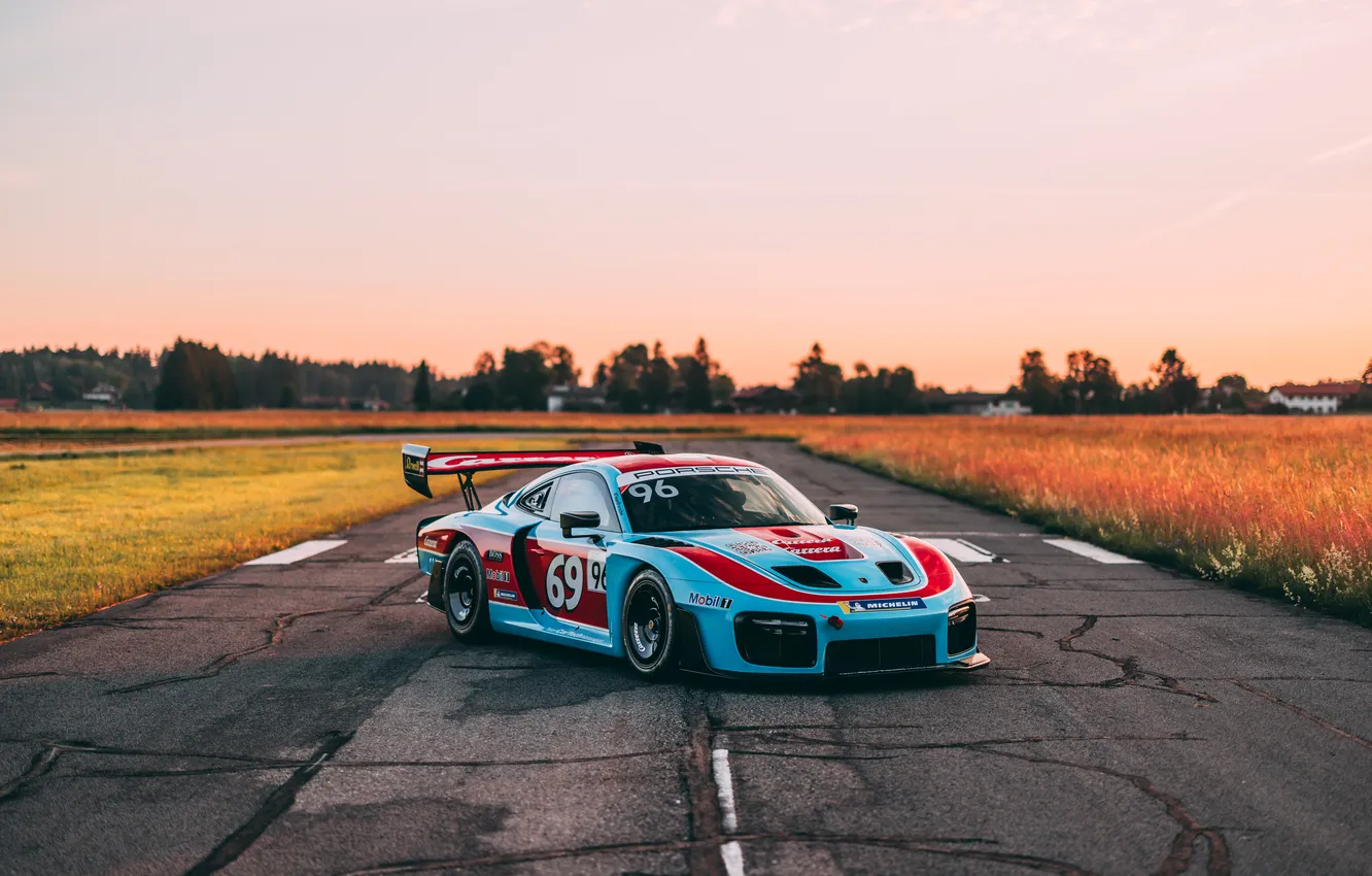 Photo wallpaper Porsche, Front, Sportcar, Trees, 2019, Porsche 935, Livery, Herberth Motorsport