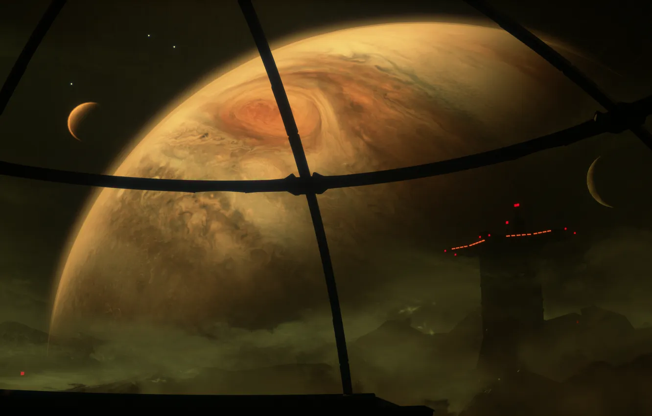 Photo wallpaper Dead Space, Dead Space, Screenshot, Screenshot, The Big Red Spot, The Callisto Protocol, Jupiter, Jupiter