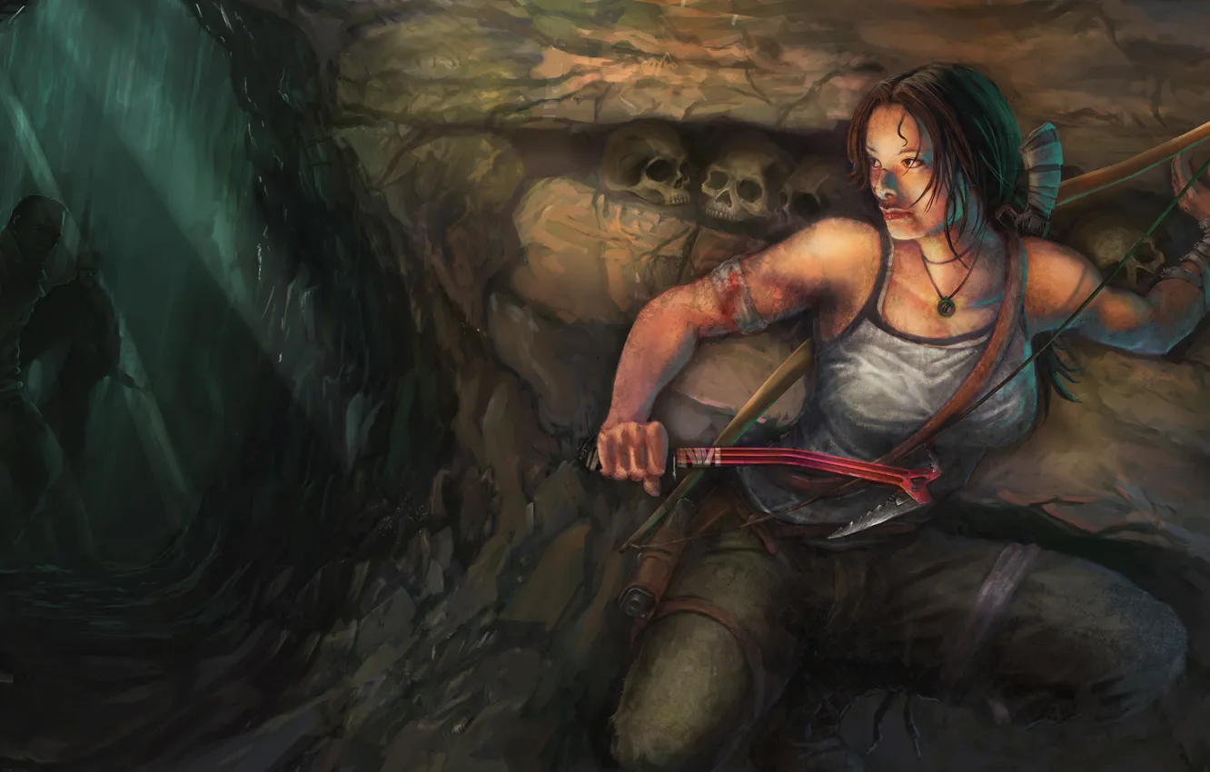 Photo wallpaper girl, art, Tomb Raider, Lara Croft, Lara Croft, Ice pick