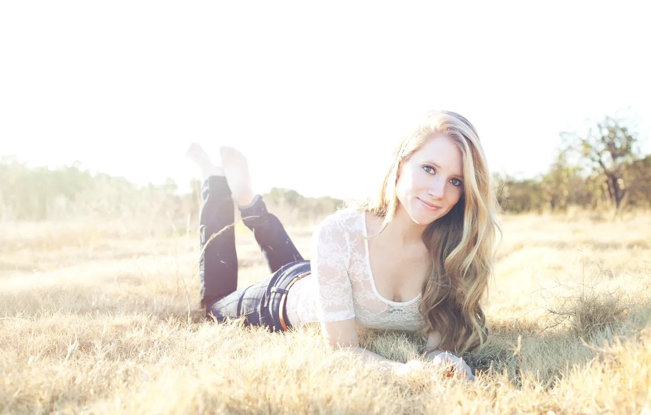 Photo wallpaper girl, smile, blonde, photographer, girl, photography, photographer, Emily