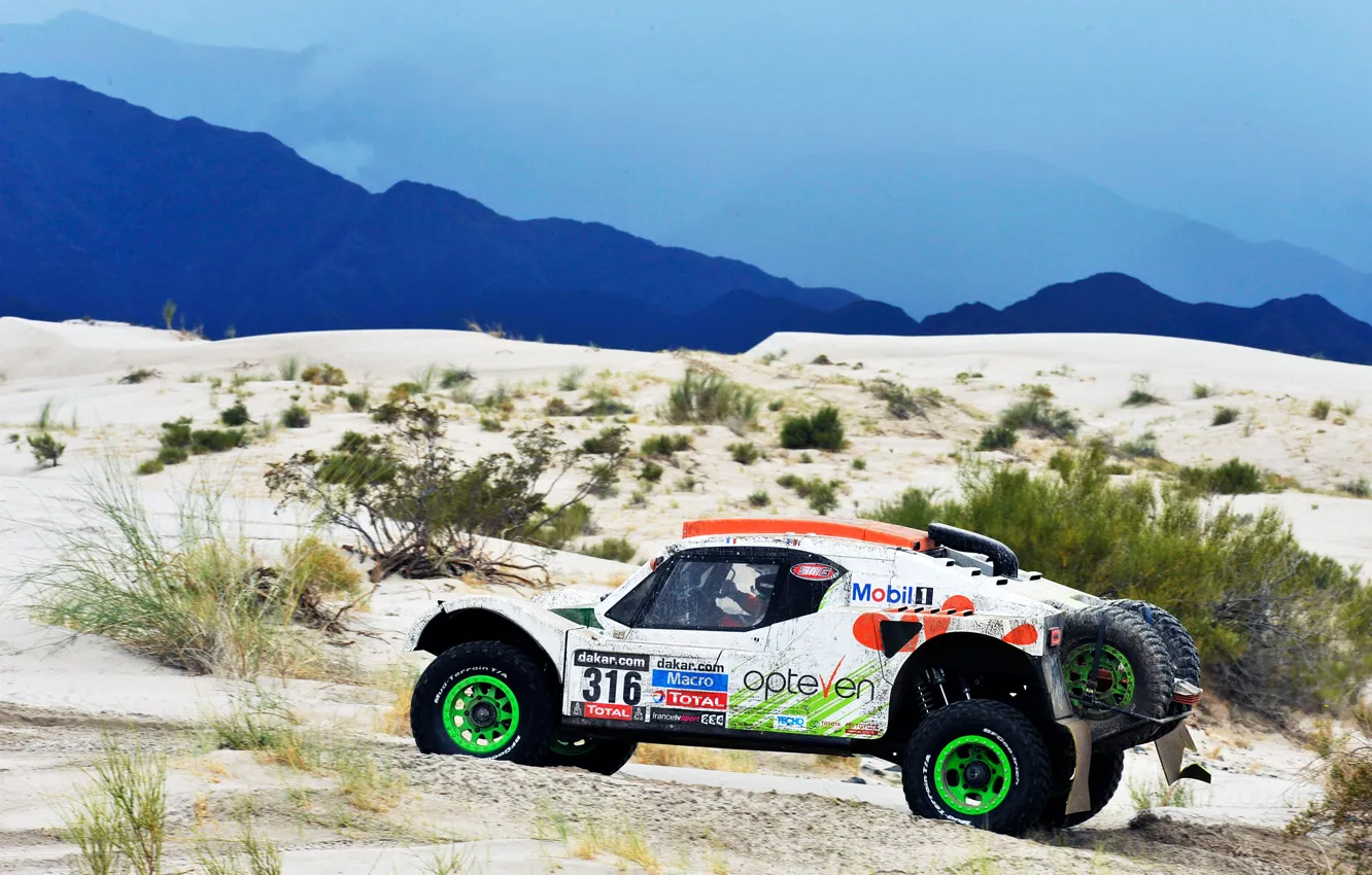 Photo wallpaper sand, machine, auto, white, race, sport, side view, Rally