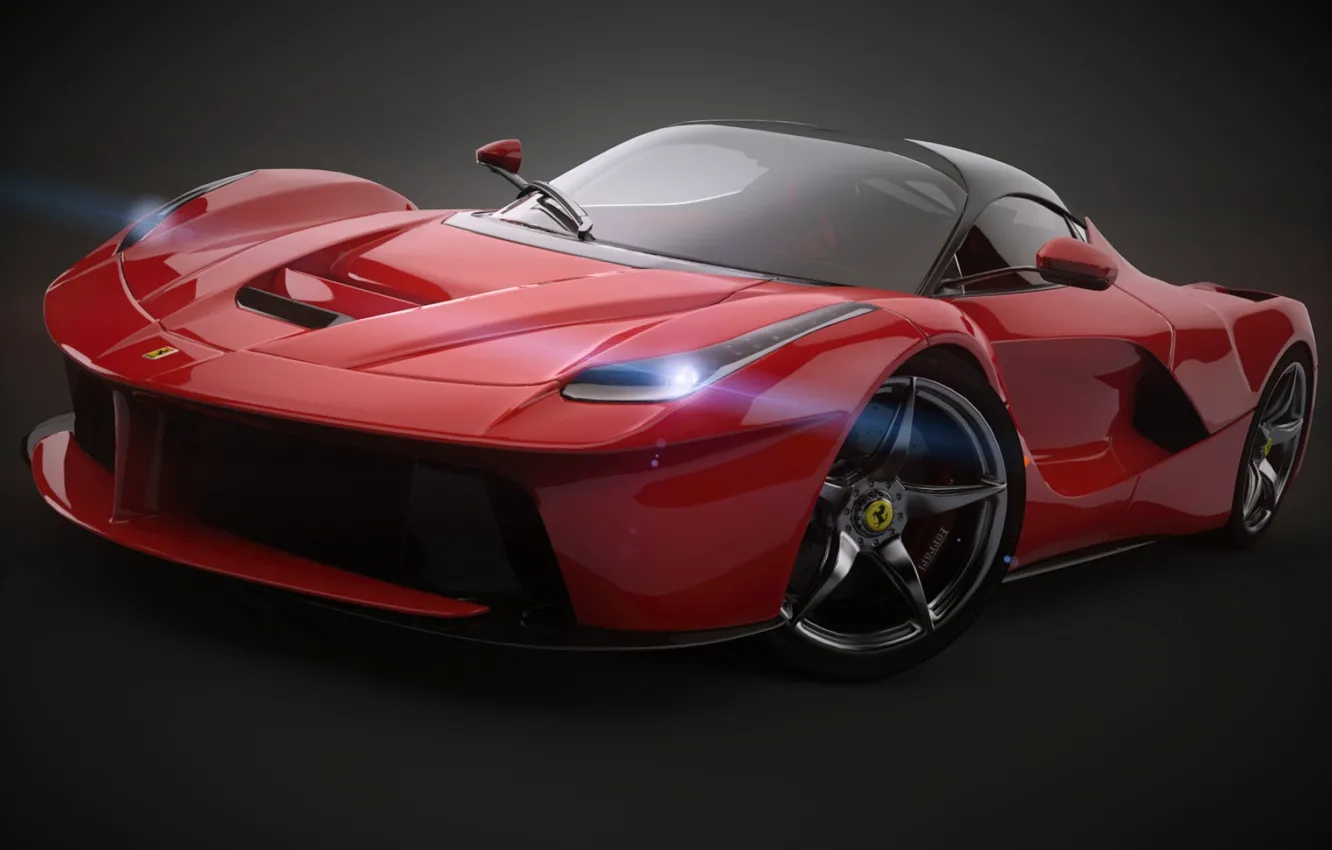 Photo wallpaper Ferrari, Red, 2014, LaFerrari