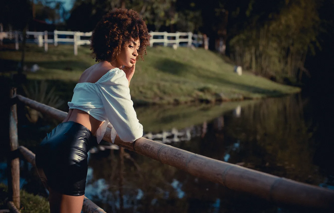 Photo wallpaper girl, hot, model, Ebony, pose