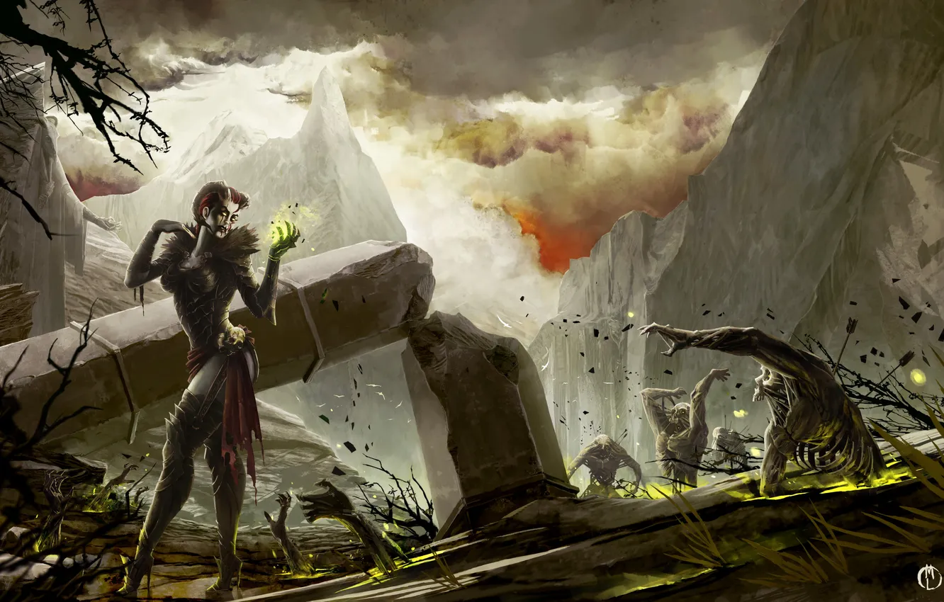 Photo wallpaper mountains, zombies, MAG, Queen, leach