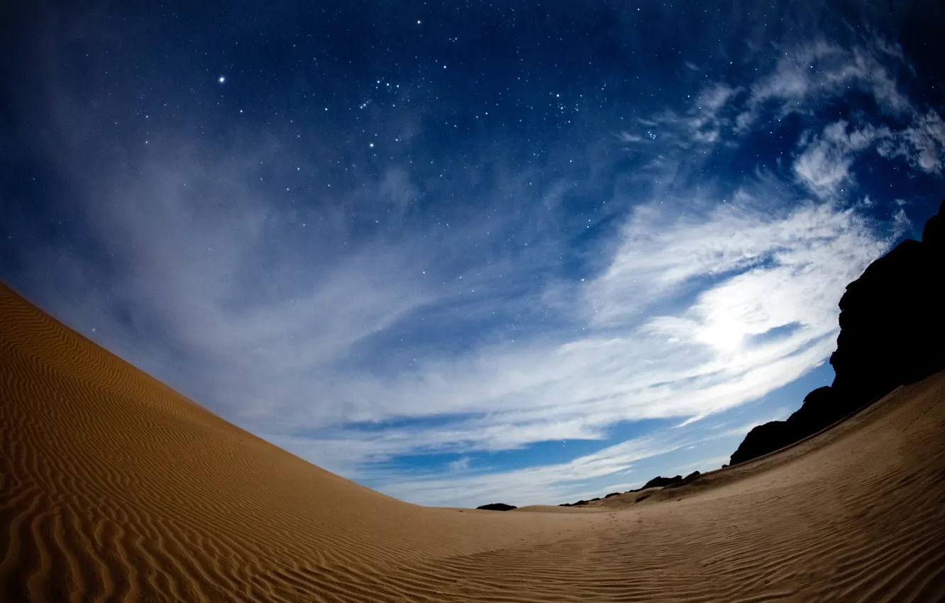 Photo wallpaper the sky, stars, desert, constellation, Orion