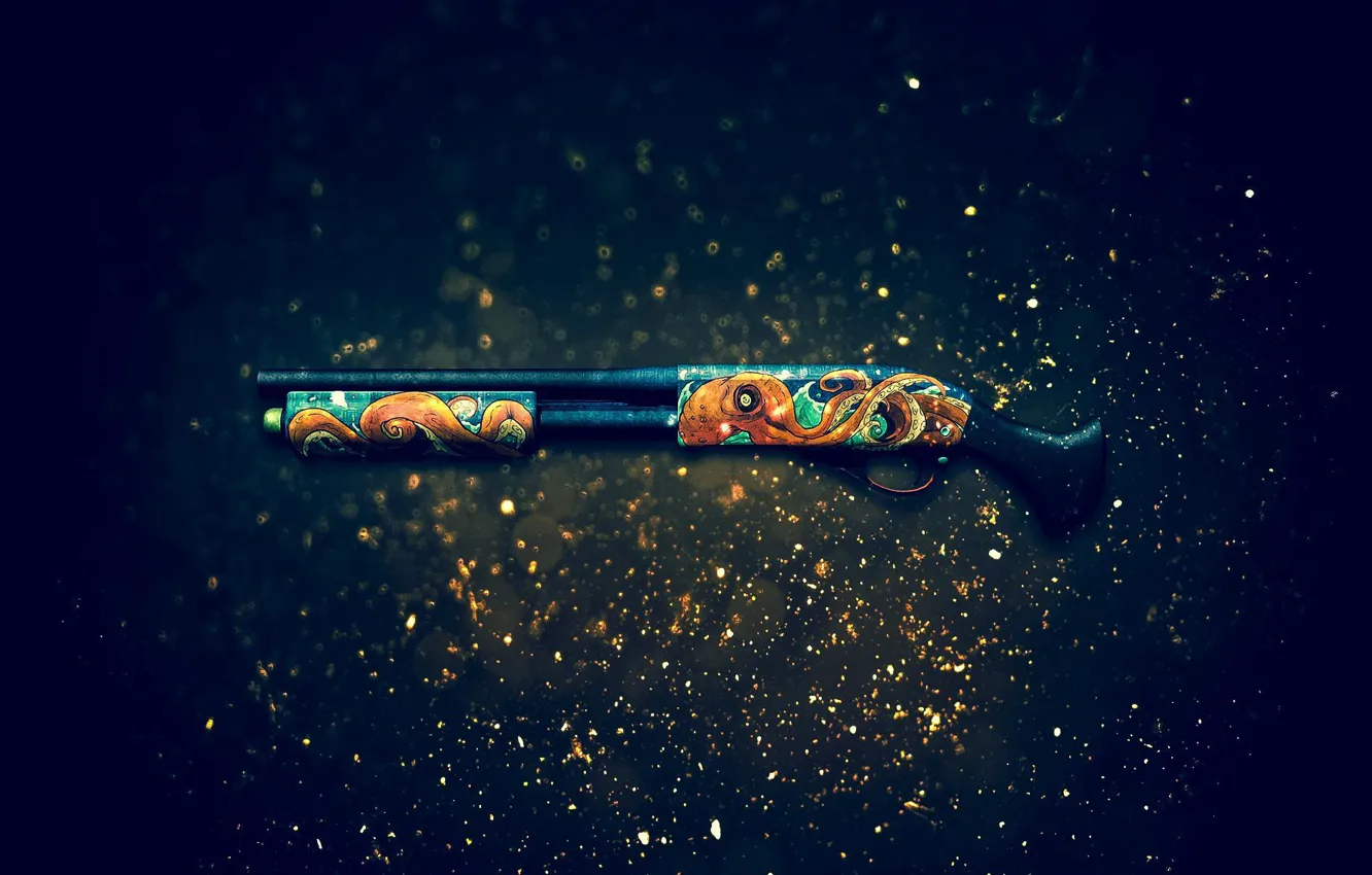 Photo wallpaper Kraken, Counter-Strike: Global Offensive, CS:GO, The Kraken, Sawed-Off