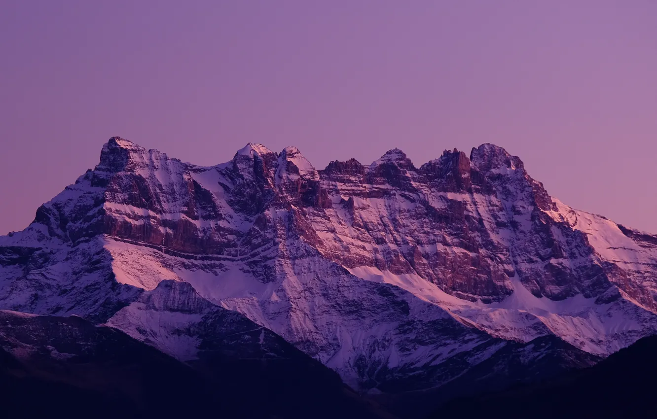 Photo wallpaper winter, the sky, snow, mountains, nature, rocks, Switzerland, twilight