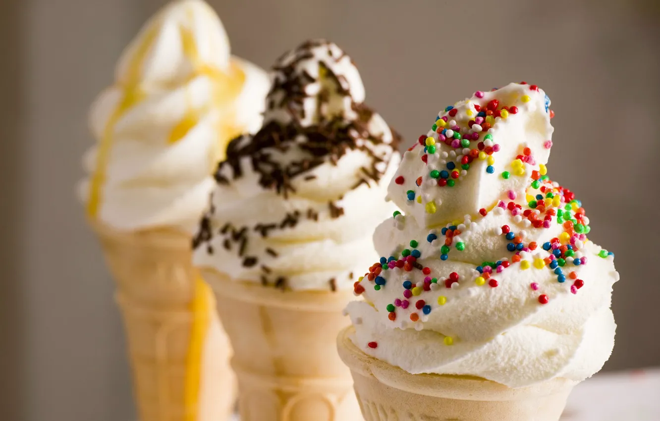 Photo wallpaper ice cream, horn, sweet
