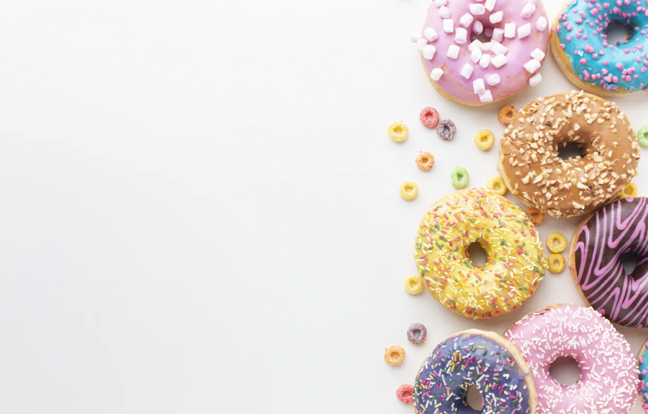 Photo wallpaper donuts, donut, dessert, cakes, glaze, donuts