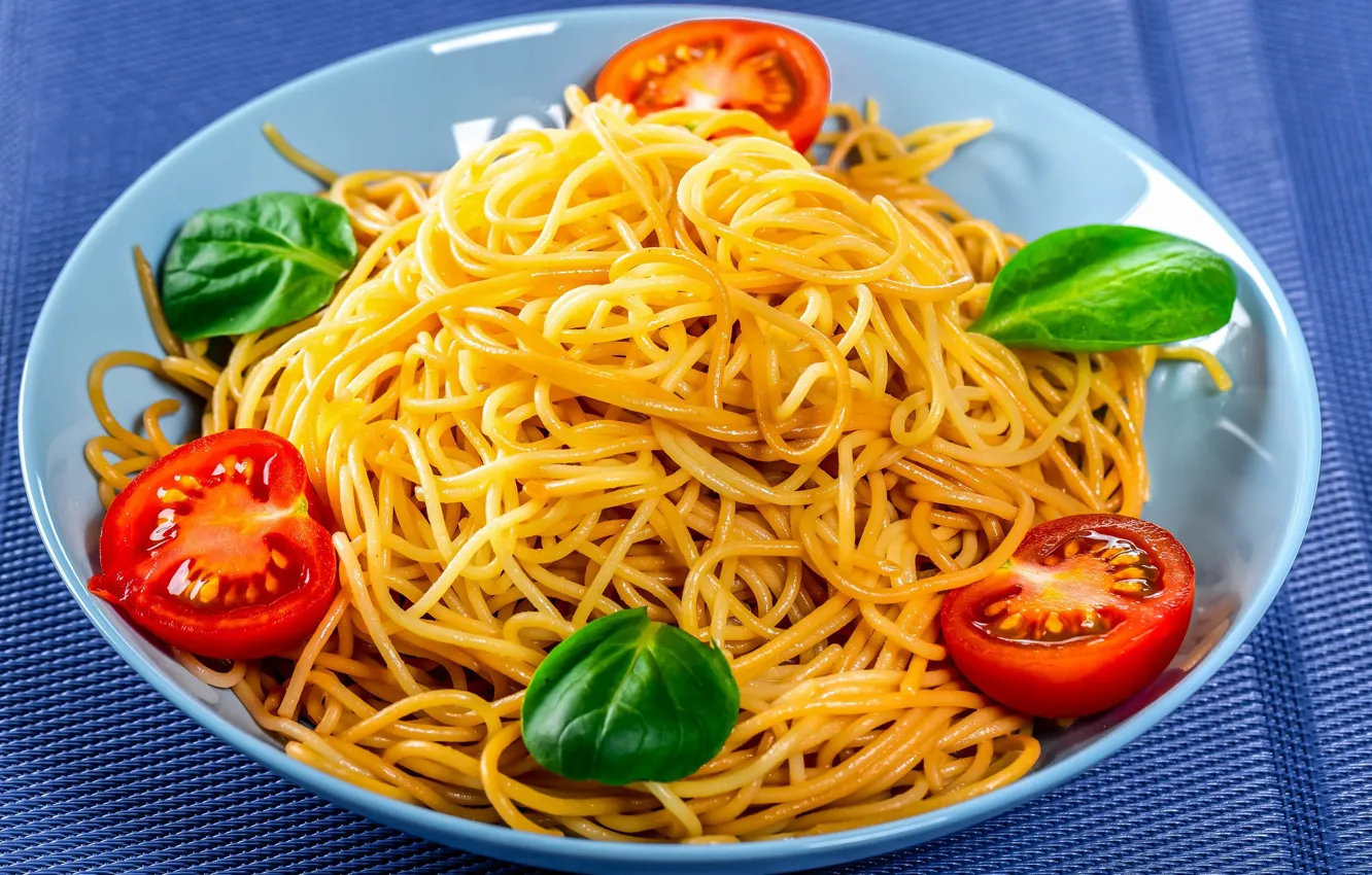 Photo wallpaper tomatoes, spaghetti, pasta
