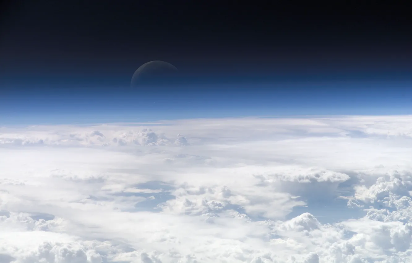 Photo wallpaper planet, Clouds, the atmosphere, Space