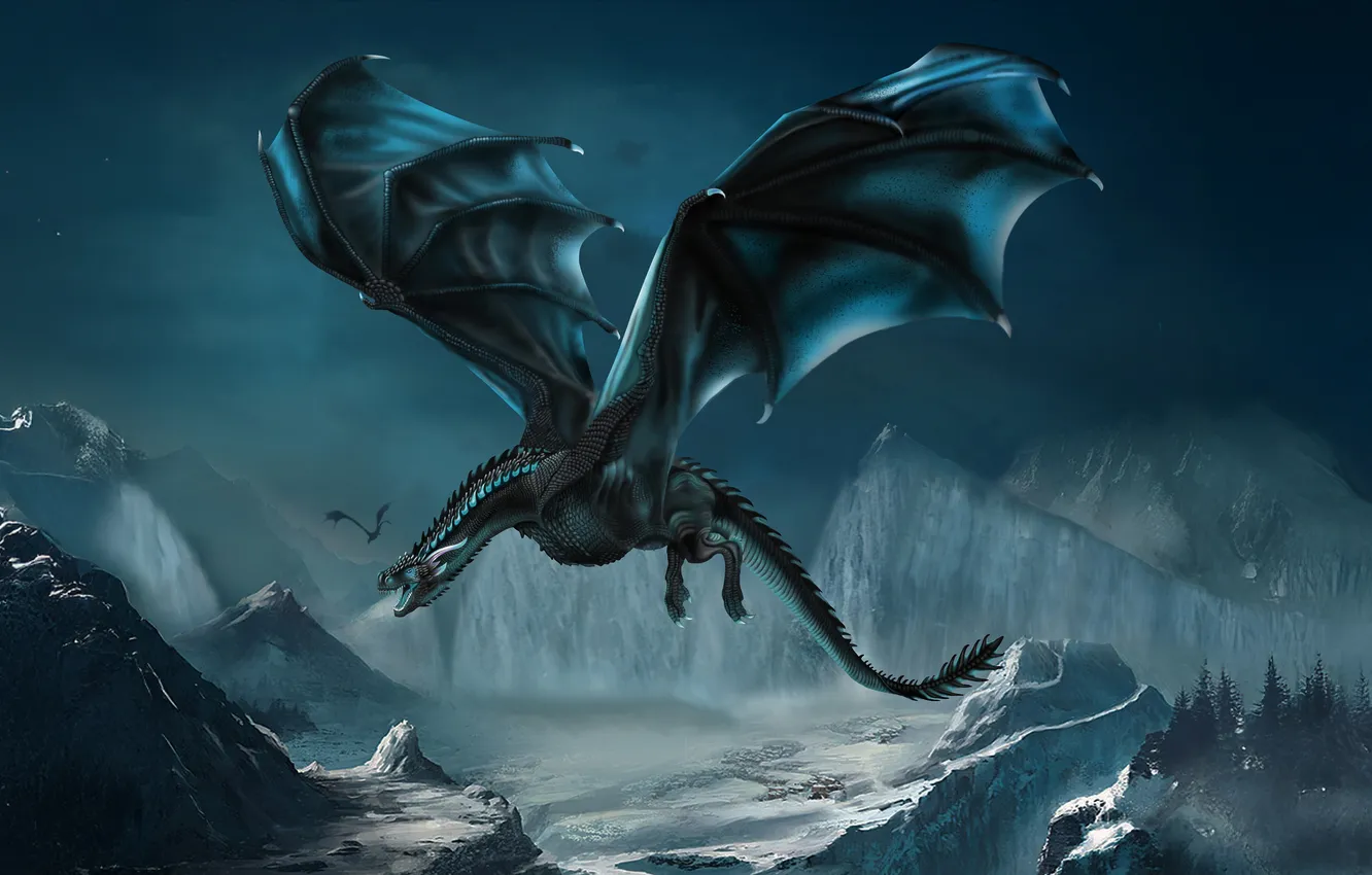 Photo wallpaper ice, dragon
