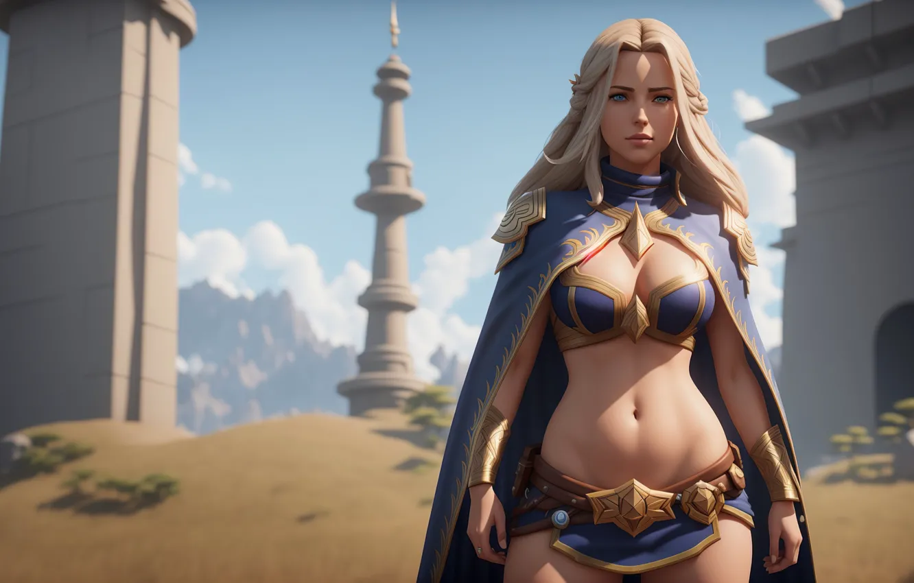 Photo wallpaper girl, fantasy, art, blond, digital art, WarCraft, fantasy art, Jaina Proudmoore