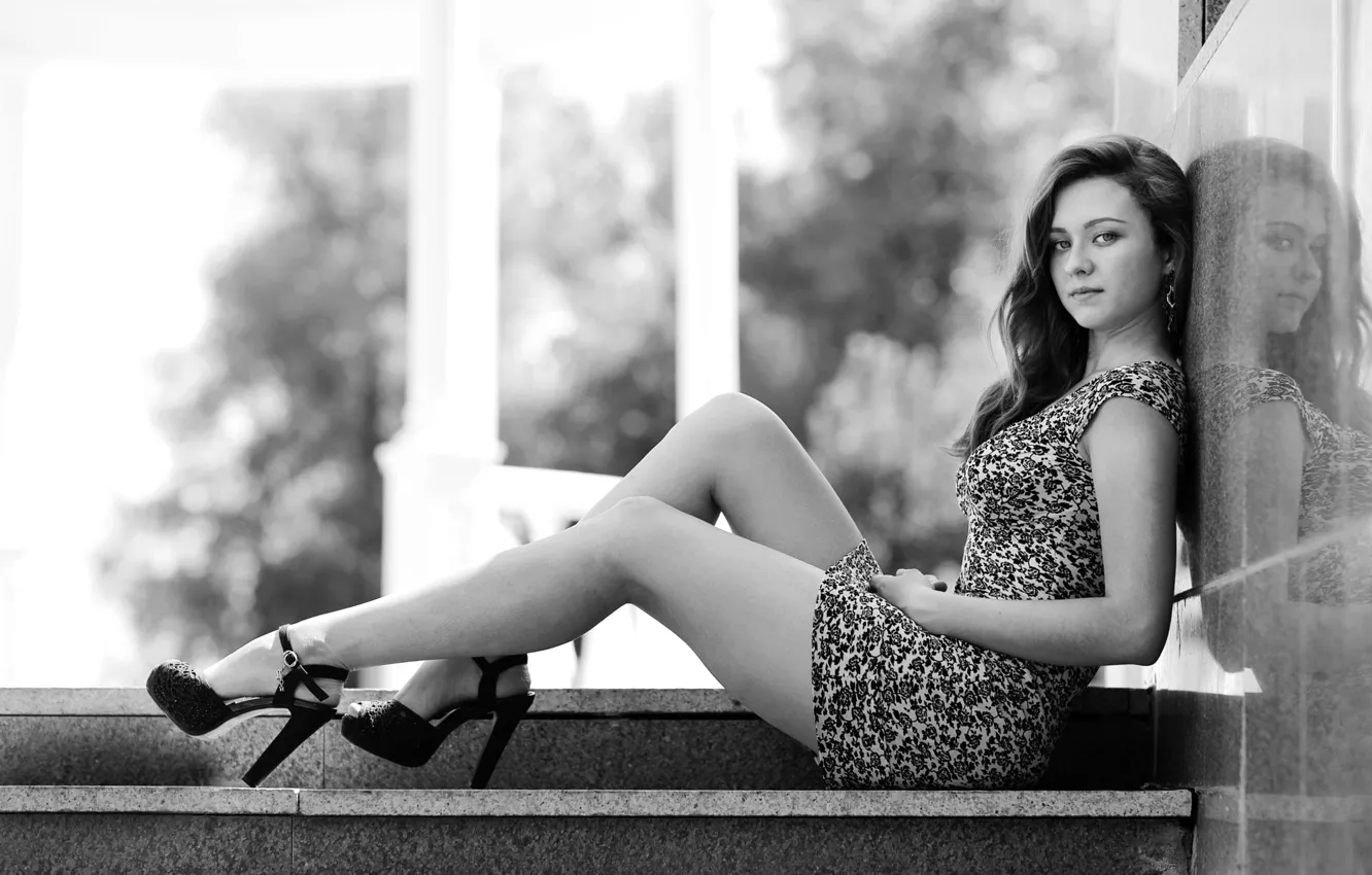 Photo wallpaper dress, b/W, legs, the beauty, Kazakhstan, Murat Kuzhakhmetov, Murat Kojahmetov